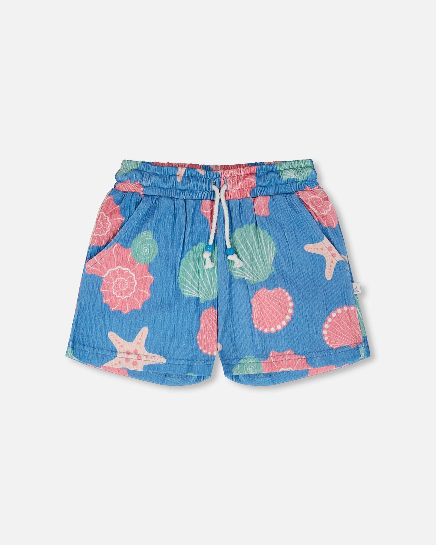 Crinkle Jersey Shorts Blue Shell Print - H30G27_3H111