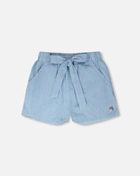 Blue Chambray Shorts - H30G28_3H129
