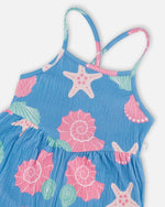 Crinkle Jersey Jumpsuit Blue Shell Print - H30G40_3H111