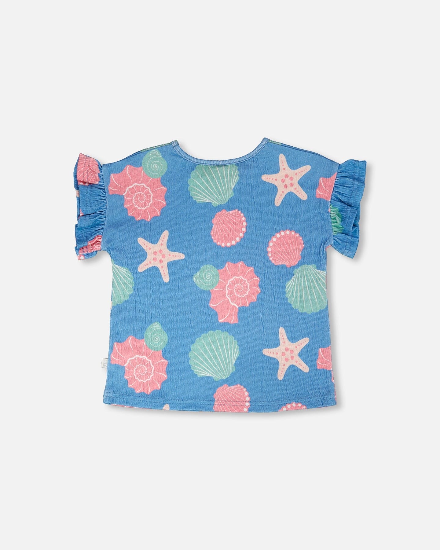 Crinkle Jersey T-Shirt Blue Shell Print - H30G72_3H111