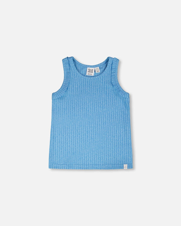 Rib Tank Top Blue - H30G73_04380