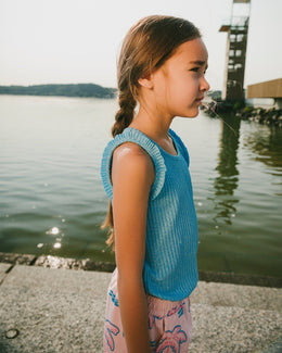 Rib Tank Top Blue - H30G73_04380
