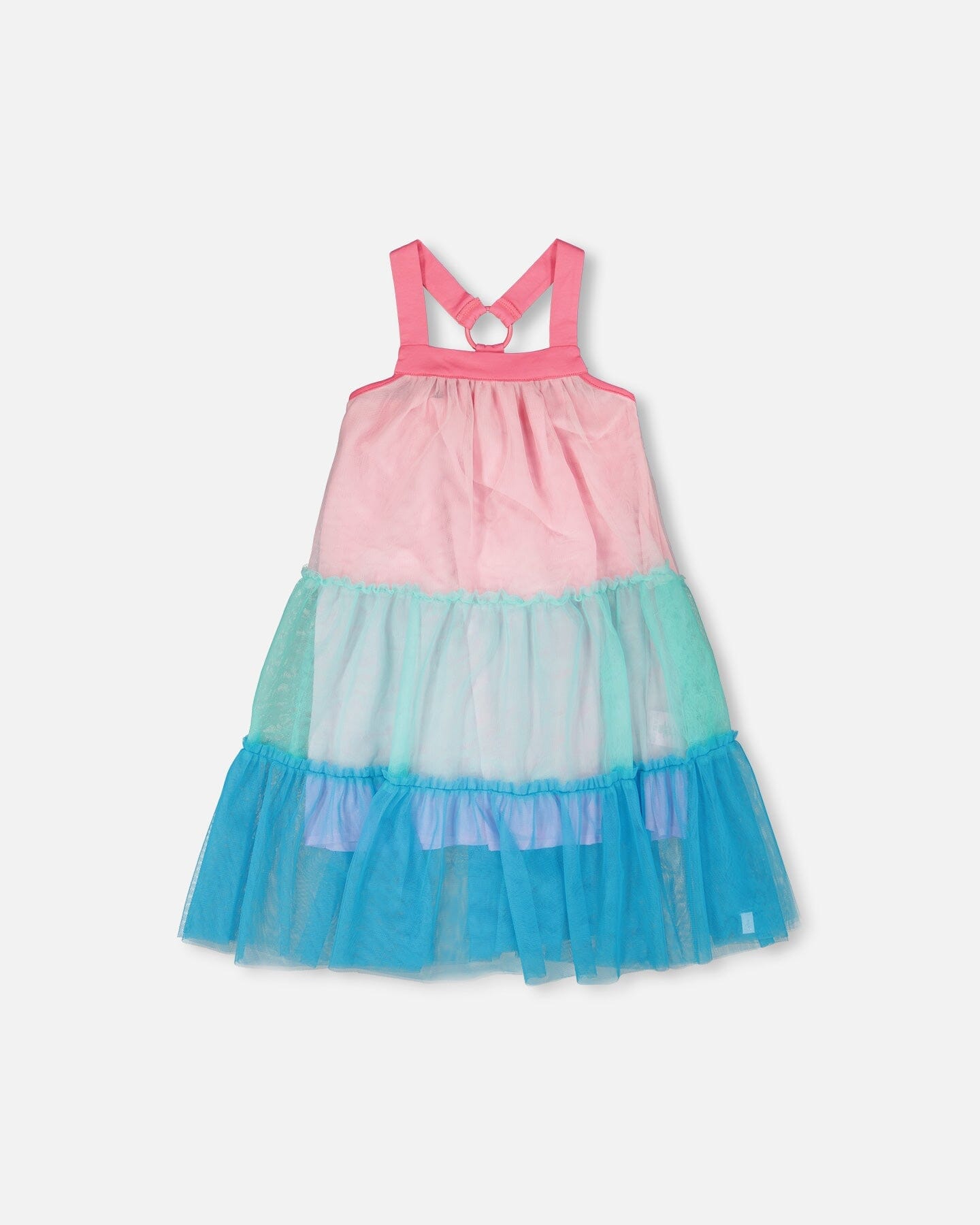 Mesh Dress Pink And Blue - H30G85_06970