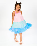 Mesh Dress Pink And Blue - H30G85_06970