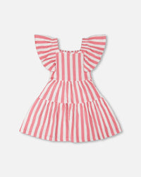 Crinkle Jersey Dress White And Pink Stripes - H30G86_3H172