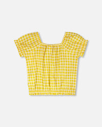 Peasant Top Yellow Gingham - H30H15_3H124