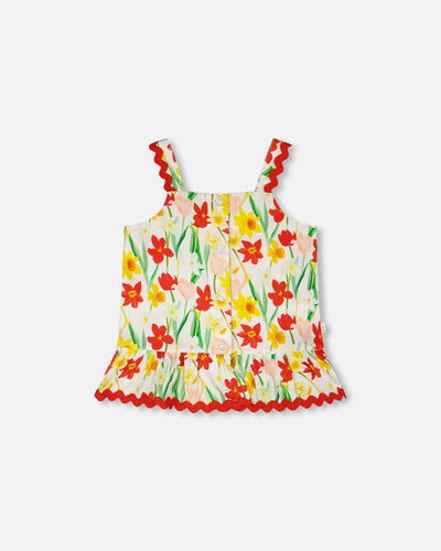 Viscose Top White Daffodil Print - H30H16_3H123