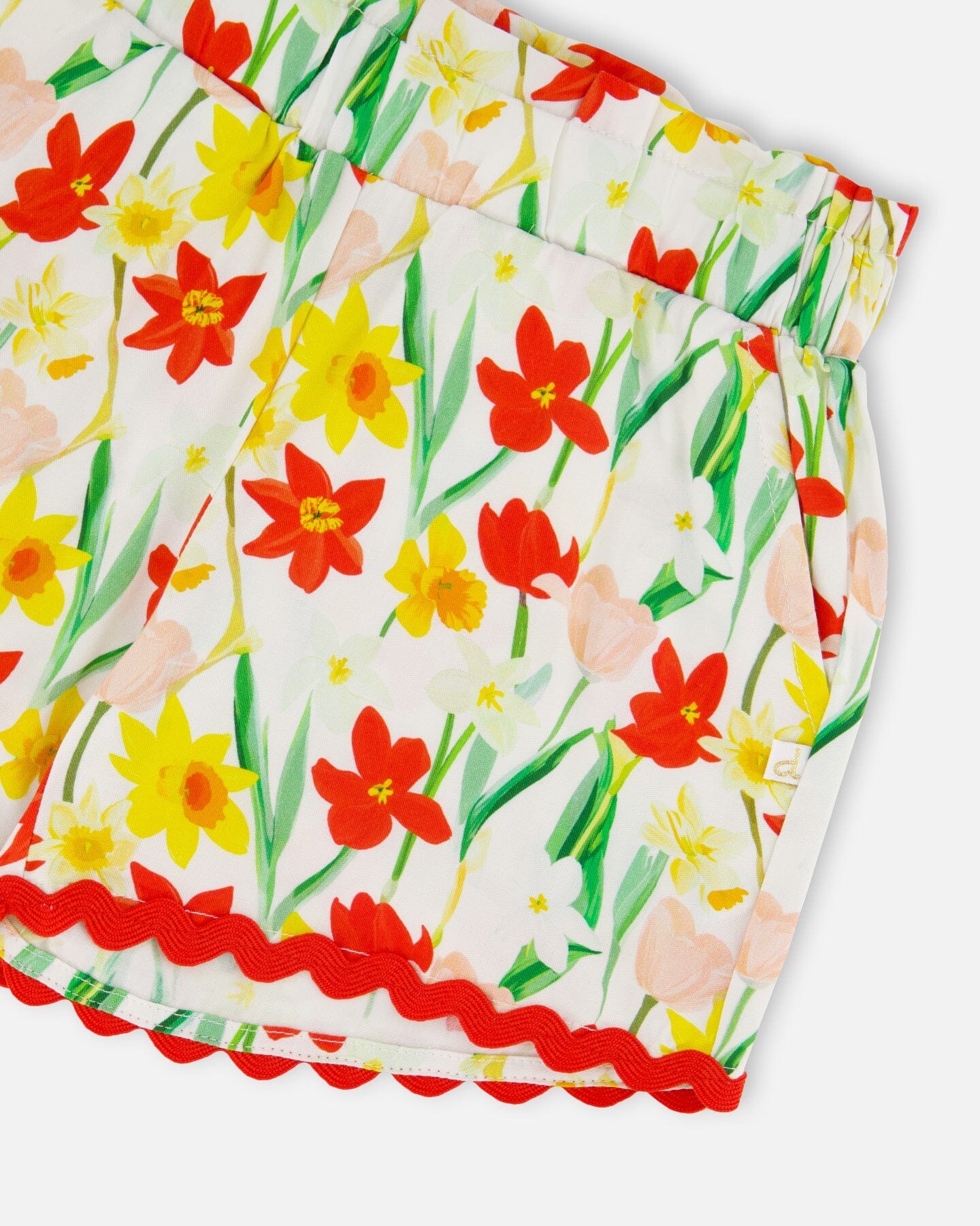 Viscose Shorts White Daffodil Print - H30H27_3H123