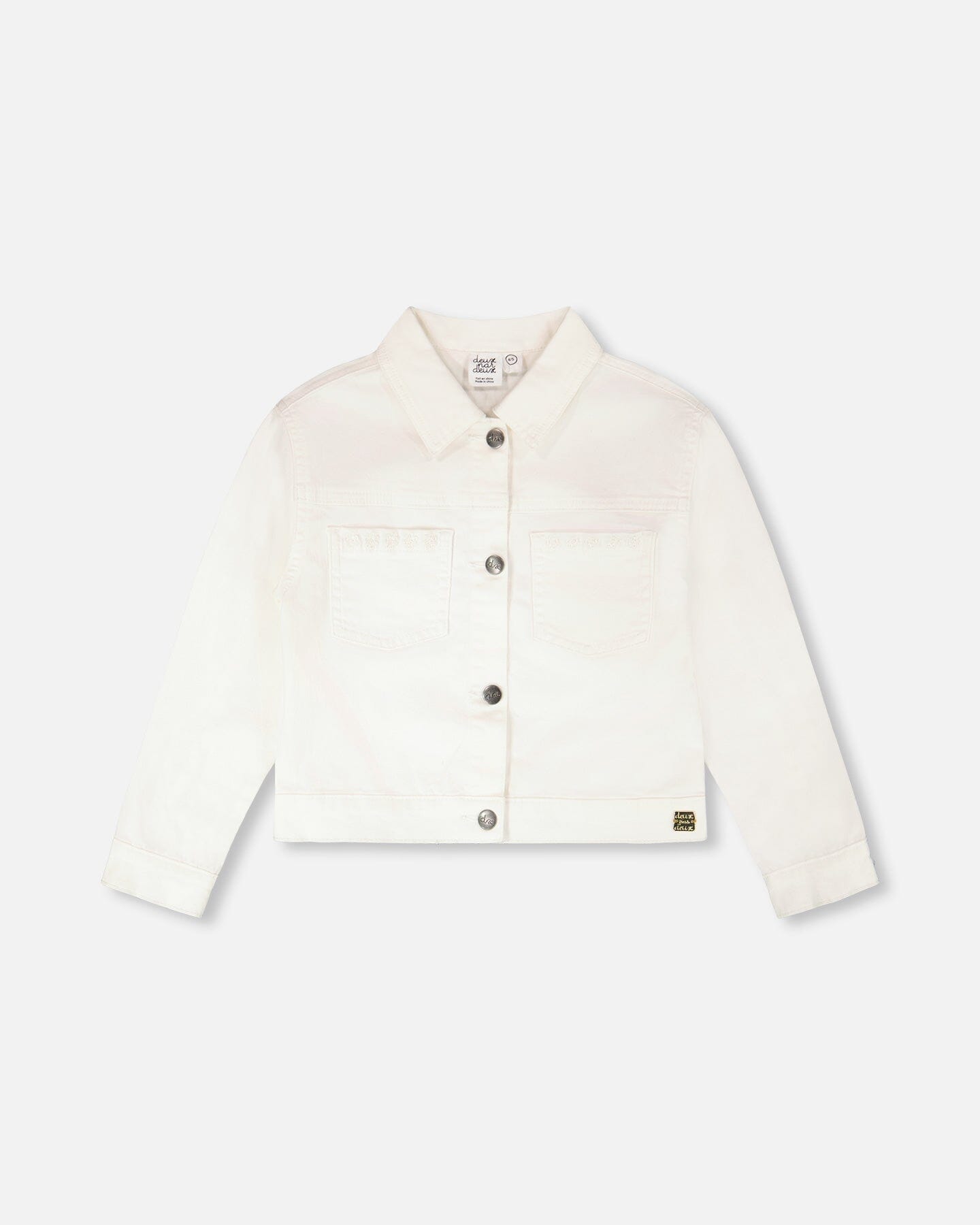 ジャケット・アウター   white denim jacket White Denim Jacket With Embroidery - Deux par Deux