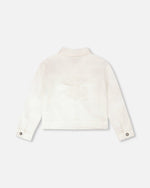 White Denim Jacket With Embroidery - H30H50_01000