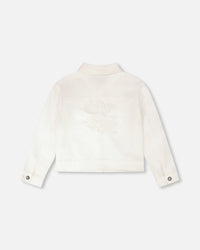 White Denim Jacket With Embroidery - H30H50_01000