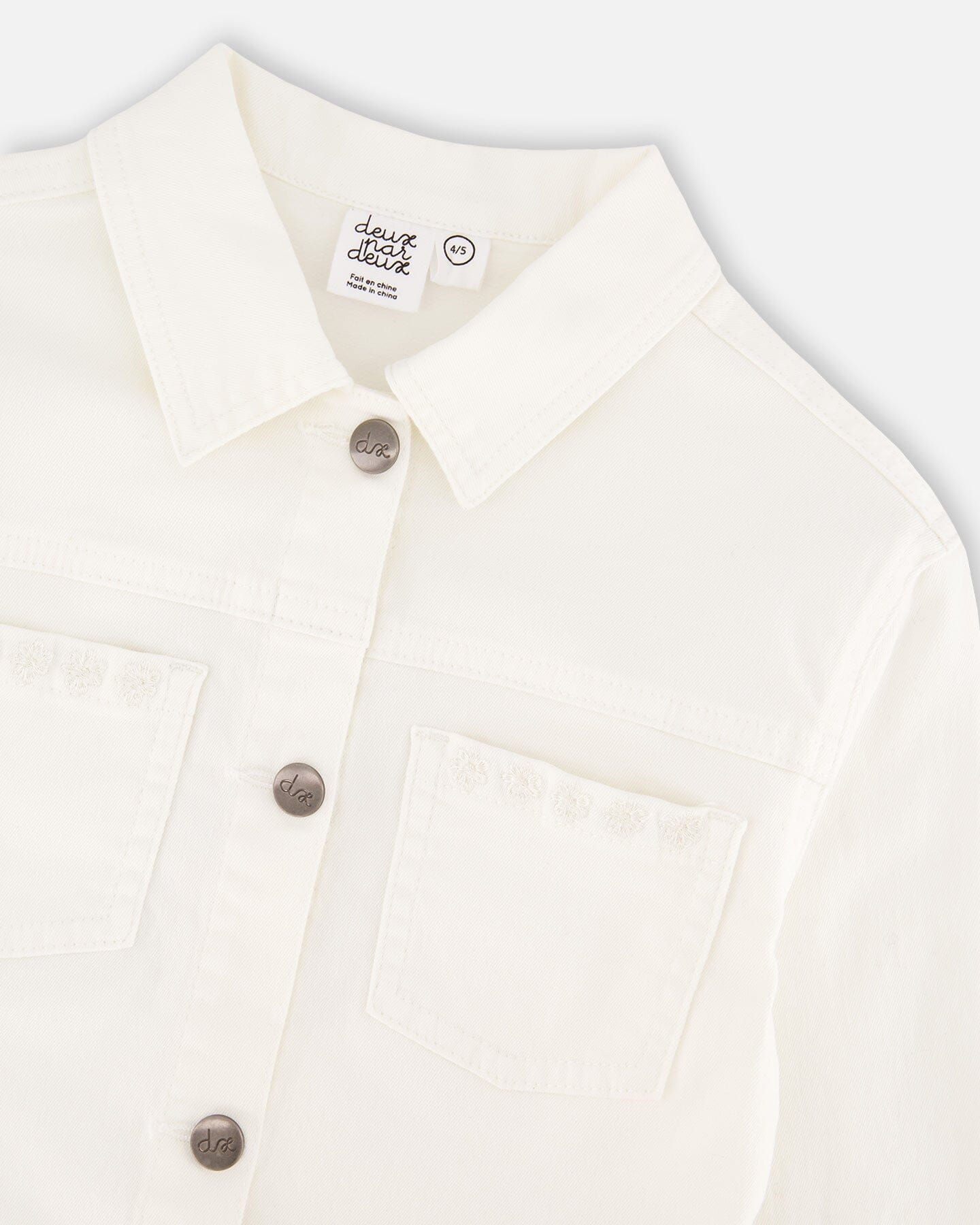 White Denim Jacket With Embroidery - H30H50_01000