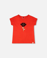 T-shirt en jersey de coton biologique rouge
