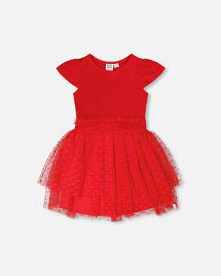 Bi-Material Dress Red - H30H88_07620
