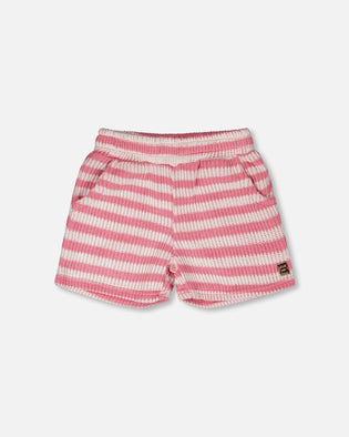 Striped Shorts Pink And White - H30I27_3H139