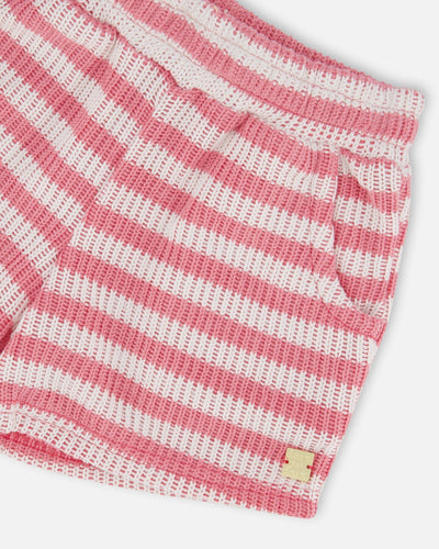 Striped Shorts Pink And White - H30I27_3H139