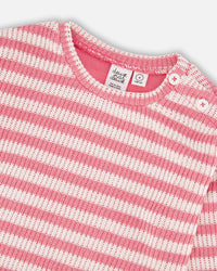 Striped Sweater Pink And White - H30I31_3H139