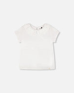 T-Shirt With Crochet Peter Pan Collar White - H30I70_01000