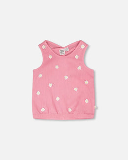 Crinkle Jersey Tank Top Pink - H30I73_06240