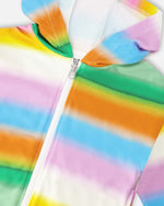 Printed French Terry Zip Front Hoodie Multicolored - H30J30_3H131