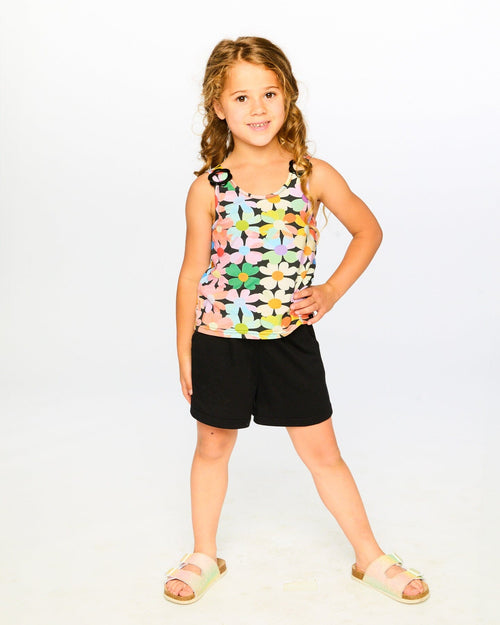 Sleeveless Jersey Jumpsuit Black Printed Flowers - H30J40_3H130