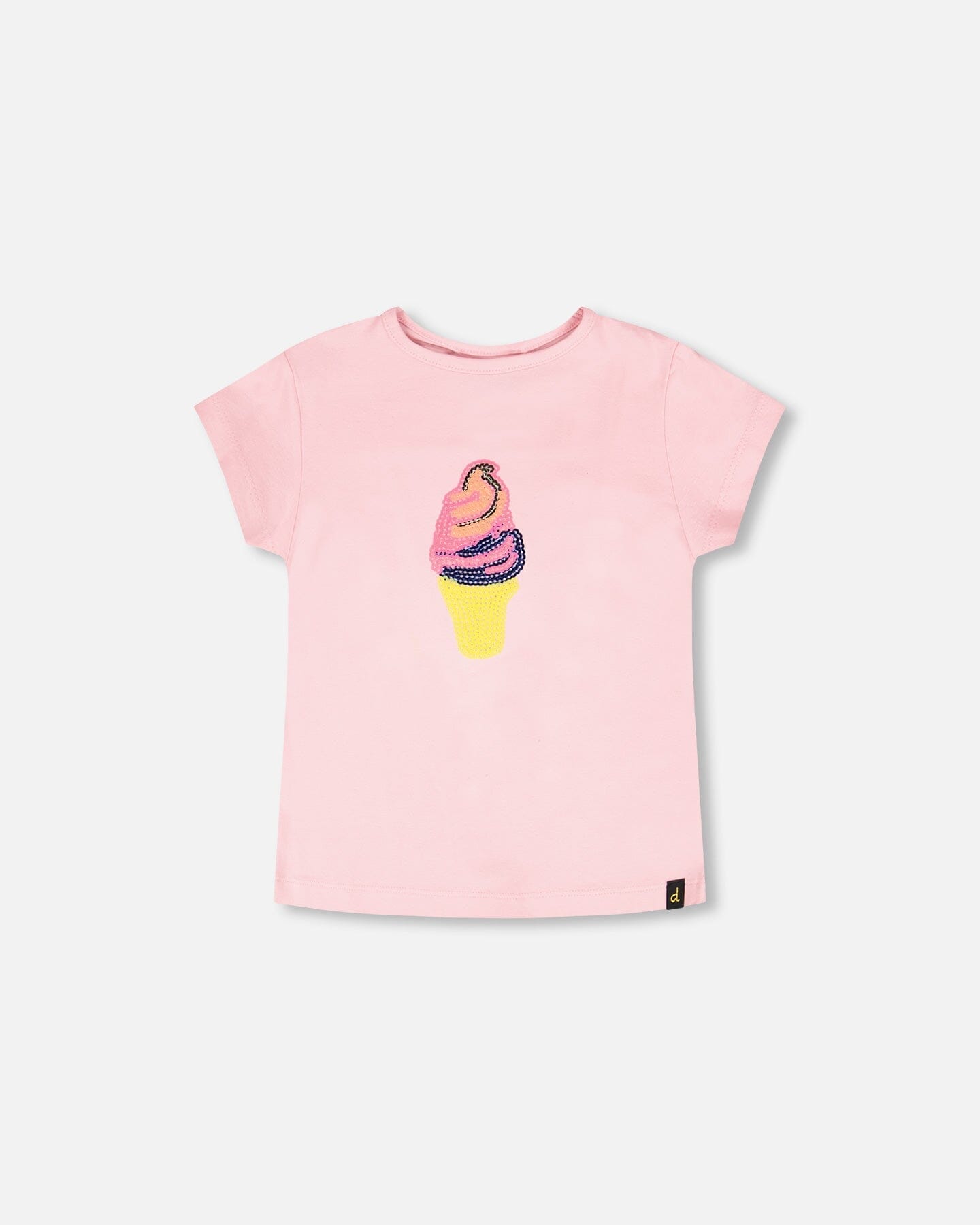 Organic Cotton Jersey Ice Cream T-Shirt Pink - H30J70_06200