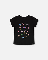 T-shirt en jersey de coton biologique noir