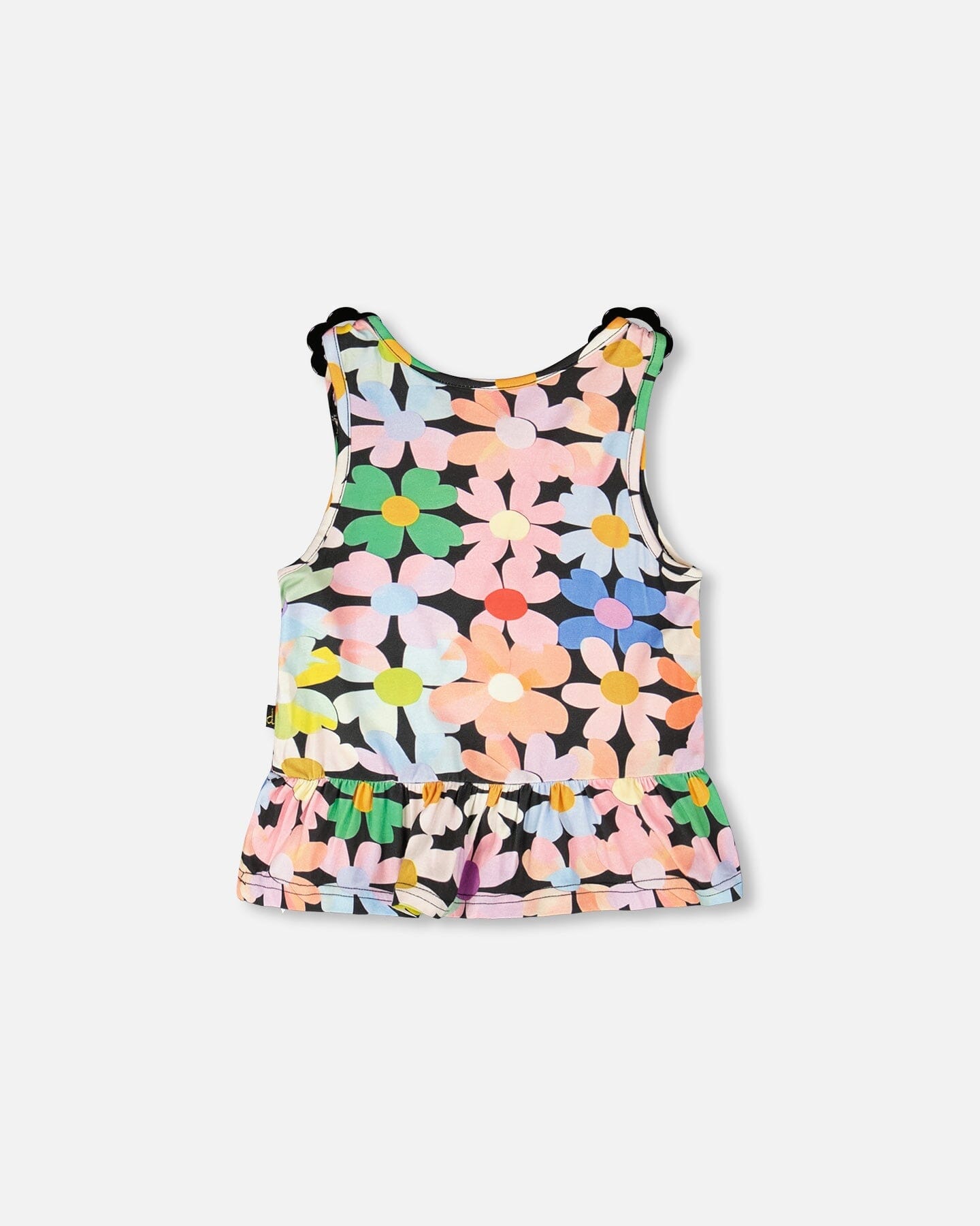 Jersey Tank Top Black Printed Flowers - H30J72_3H130