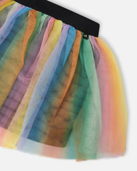 Printed Mesh Skirt Multicolored - H30J80_3H131
