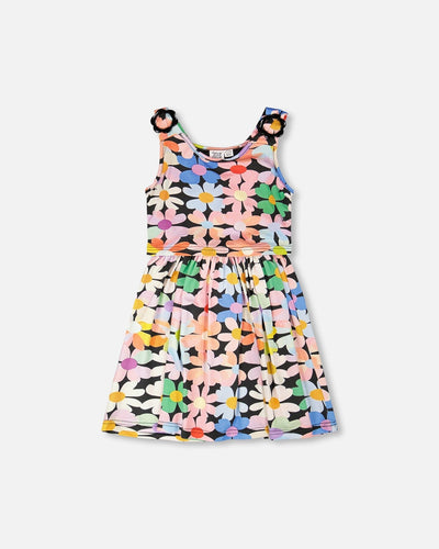 Dress Black Printed Flowers - H30J86_3H130