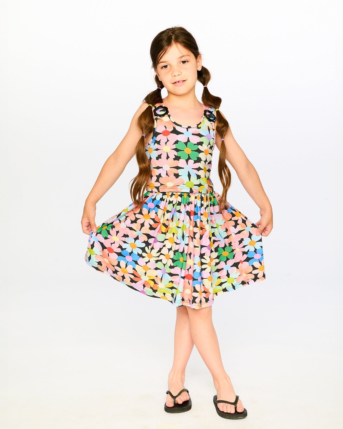 Dress Black Printed Flowers - H30J86_3H130