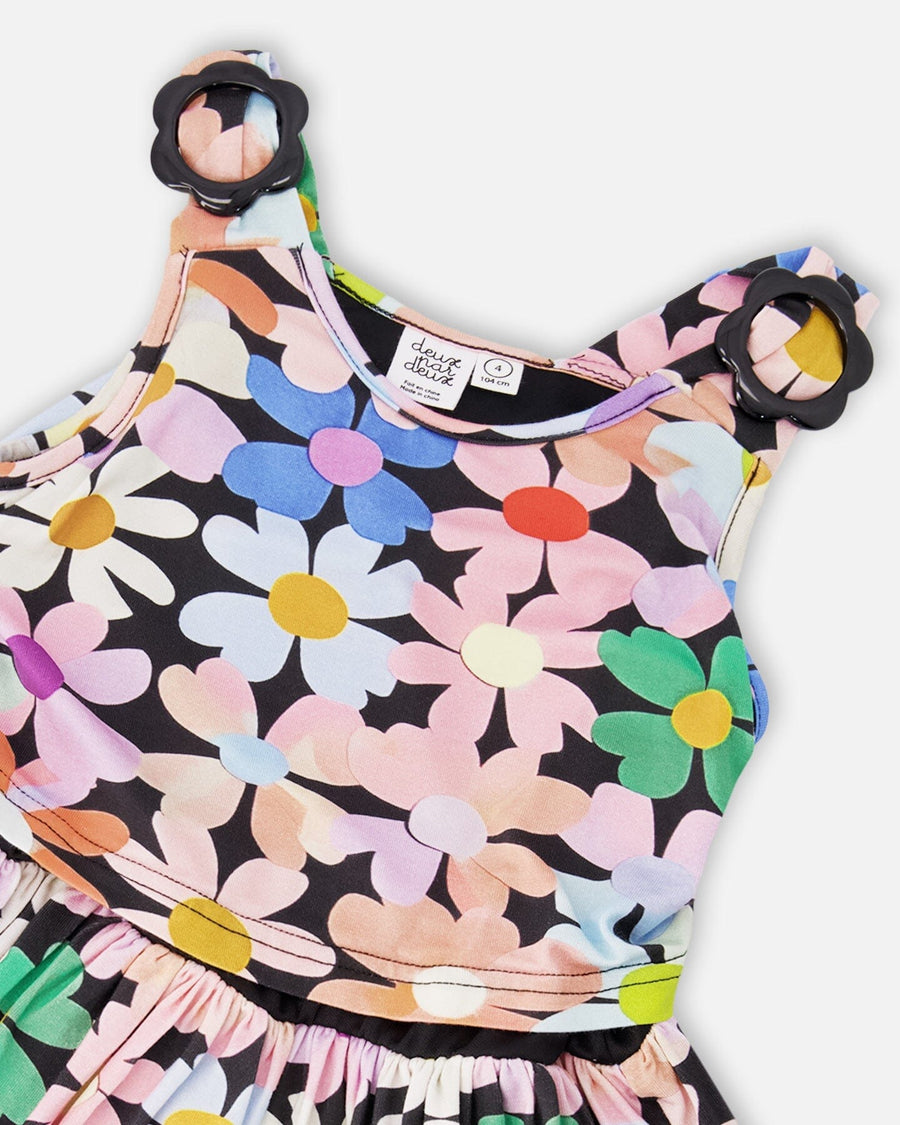 Dress Black Printed Flowers - H30J86_3H130