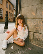 French Terry Shorts Off White Printed Flowers - H30K26_3H126