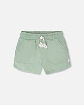 Short en jersey de coton biologique vert sauge