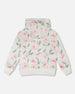 French Terry Hoodie Off White Printed Flowers - H30K30_3H126