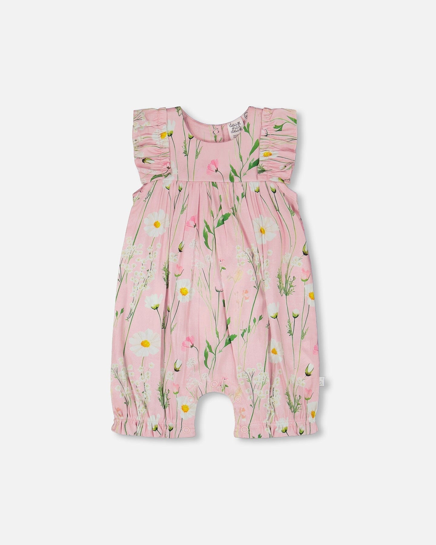 Viscose Romper Pink Printed Flowers - H30K40_3H115