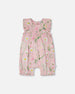 Viscose Romper Pink Printed Flowers - H30K40_3H115