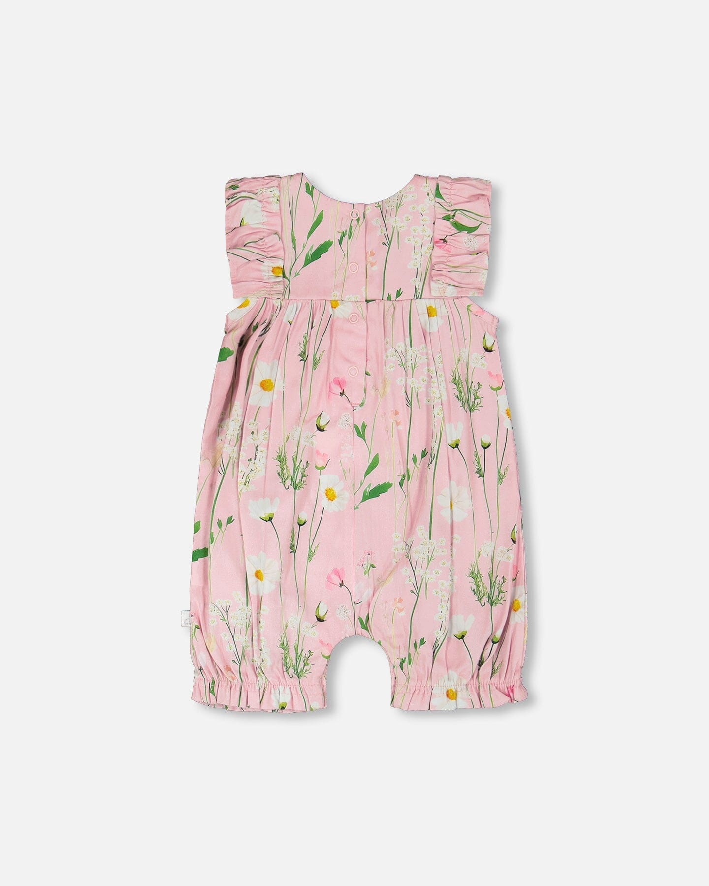 Viscose Romper Pink Printed Flowers - H30K40_3H115