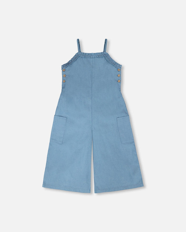 Light Blue Chambray Jumpsuit - H30K41_3H129