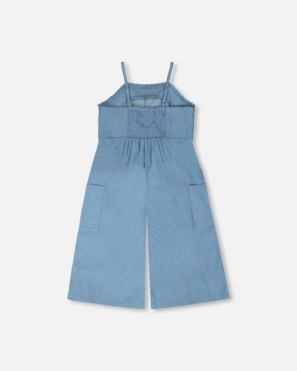Light Blue Chambray Jumpsuit - H30K41_3H129