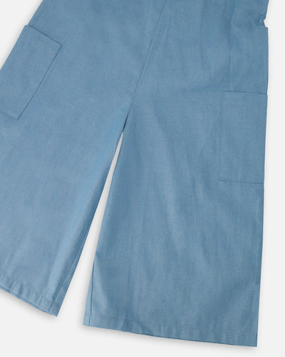 Light Blue Chambray Jumpsuit - H30K41_3H129