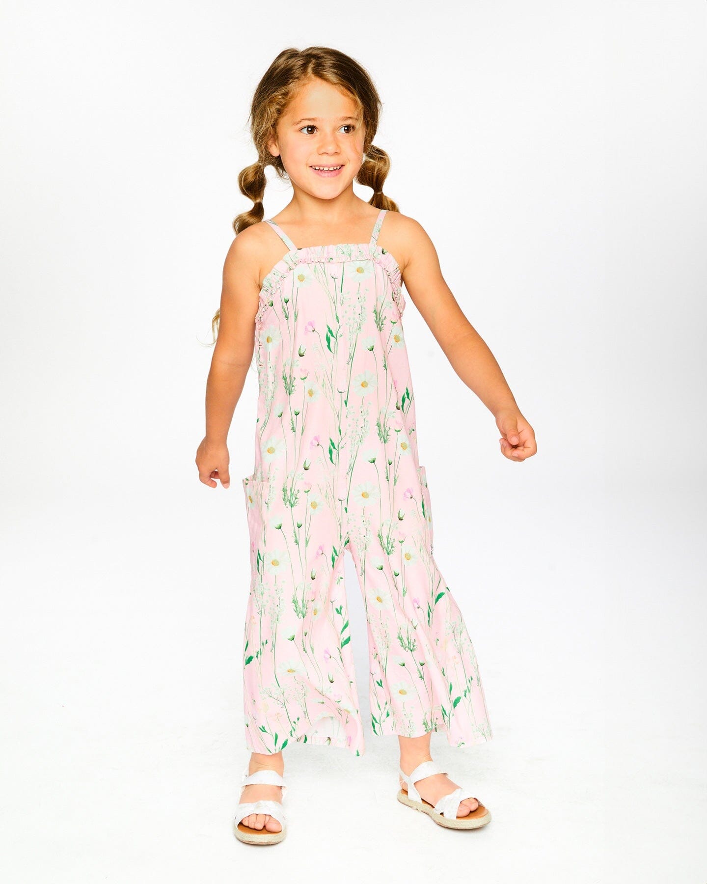 Viscose Jumpsuit Pink Printed Flowers - H30K42_3H115