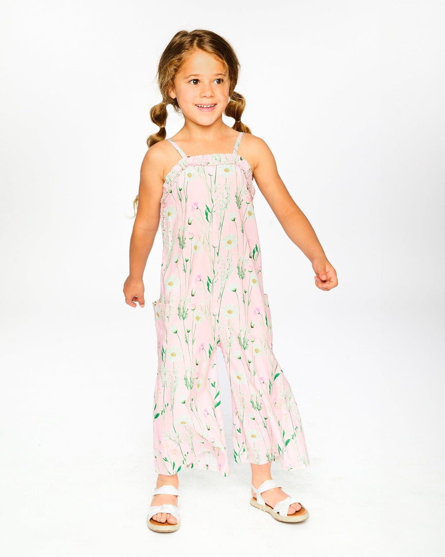Viscose Jumpsuit Pink Printed Flowers - H30K42_3H115