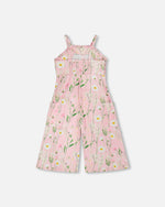 Viscose Jumpsuit Pink Printed Flowers - H30K42_3H115
