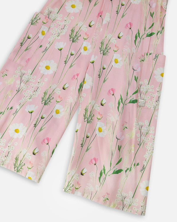 Viscose Jumpsuit Pink Printed Flowers - H30K42_3H115