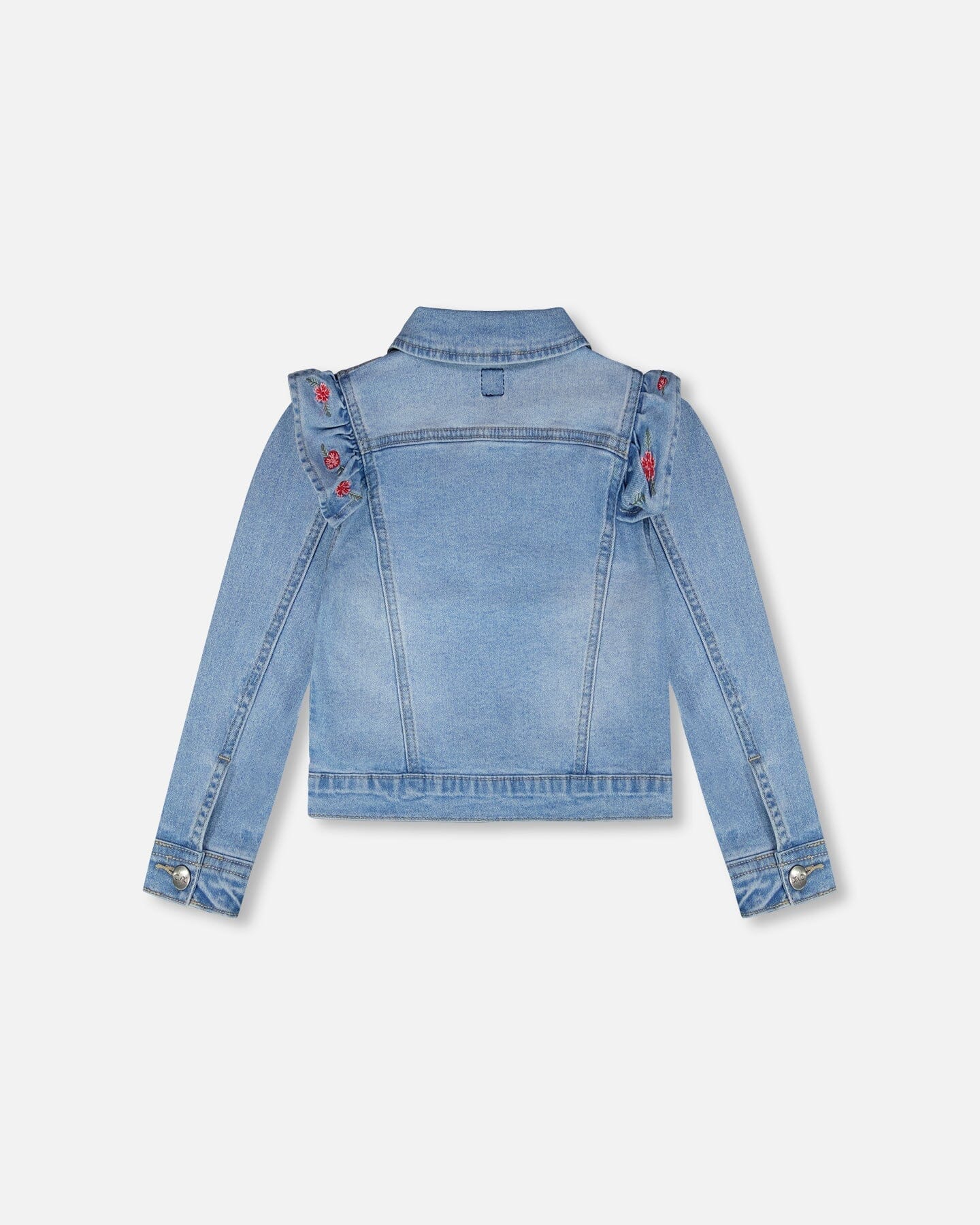 Light Blue Denim Jacket With Embroidery - H30K50_01250