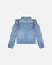 Light Blue Denim Jacket With Embroidery - H30K50_01250