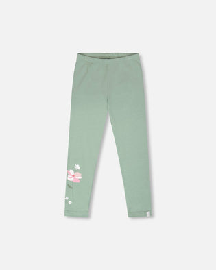 Organic Cotton Jersey Leggings Sage Green - H30K60_03400