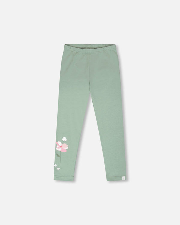 Organic Cotton Jersey Leggings Sage Green - H30K60_03400