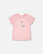 T-shirt en jersey de coton biologique vieux rose